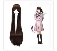 Parrucca cosplay anime 100 cm Harajuku Cosplay Parrucca per Noragami Camminare Hiyori Marrone scuro Parrucche sintetiche resistenti al calore Costume Party Peruca Peluca