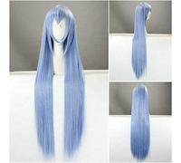 Parrucca cosplay anime, Akame ga Kill! Parrucca Esdeath, parrucca cosplay anime lunga e diritta blu, con cuffia per parrucca gratuita, per feste, vita quotidiana, cosplay parrucca di Halloween