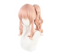 Parrucca Cosplay Anime Akiyama Mizuki Parrucca Cosplay Arancione Rosa Ondulata lunga Coda di cavallo Youtuber Capelli sintetici Halloween Carnevale Festa Gioco di ruolo + Cappellino per parrucca