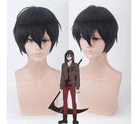 Parrucca cosplay Anime Angels of Death Zack Isaac Foster per uomo Ragazzi Parrucche corte dritte Festa di Halloween Capelli neri sintetici Zack Taglia unica PL-043 parrucca zack