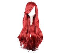 Parrucca Cosplay Anime Ariel Parrucca,Red Long Wavy Parrucca Cosplay,Con rete per parrucca gratuita,per Festa Carnevale Halloween Cosplay Parrucca(Size:Style 1)