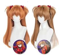 Parrucca cosplay Anime Asuka Langley Soryu lunga arancione resistente al calore costume capelli sintetici copricapo da donna