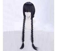 Parrucca Cosplay Anime Black Lagoon Roberta Parrucca,Two Braids Black Long Parrucca Cosplay,con Rete per Parrucca Gratuita,per Festa Carnevale Halloween Cosplay Parrucca