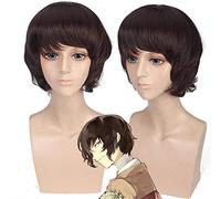 Parrucca cosplay Anime Bungo Stray Dog Ryuunosuke Akutagawa Capelli sintetici Corto nero bianco mix Cosplay Parrucca + Cappellino parrucca Taglia unica PL-622