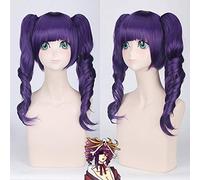 Parrucca cosplay anime candeggina katenkyoukotsu viola con doppie parrucche ondulate resistenti al calore parrucche sintetiche per capelli per le donne PL-057