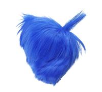 Parrucca cosplay anime corta blu da 1 pezzo, costume dritto for la festa in maschera con cappuccio in tessuto for le donne