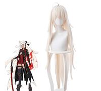 Parrucca Cosplay Anime Fate/Grand Order Okita Souji per donna Parrucca sintetica resistente al calore Parrucca Majin Sabre Anime Beige + Cappellino parrucca gratuito
