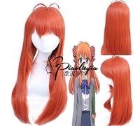 Parrucca Cosplay Anime Gekkan Shoujo Nozaki-kun Chiyo Sakura Arancione Lunghi Capelli lisci Resistenti al calore Parrucche per feste di Halloween PL-374
