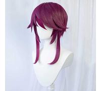 Parrucca Cosplay Anime Genshin Impact Rosaria Parrucca,Purple red gradient slightly long curly Parrucca Cosplay,Con rete per parrucca gratuita,per Festa Carnevale Halloween Cosplay Parr(Color:Style 1)