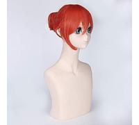 Parrucca cosplay anime Gintama Gintoki sakata Terakado Tsu Kagura parrucche cosplay parrucca cosplay argento bianco viola + cappuccio parrucca Parrucca Kagura taglia unica PL-017