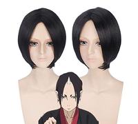 Parrucca cosplay Anime Hoozuki no Reitetsu HOZUKI Nana Parte centrale Corto nero Parrucche Cosplay Parrucche Capelli sintetici + parrucca parrucca Taglia unica PL-313