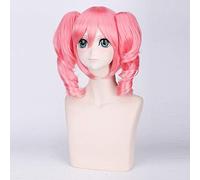 Parrucca Cosplay Anime Inu X Boku SS con due code di cavallo Chip Festa di Halloween Parrucche sintetiche ricci rosa Roromiya Karuta + parrucca Parrucca taglia unica PL-055