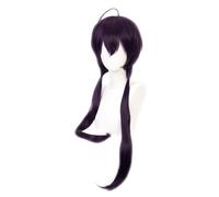 Parrucca Cosplay anime Izumi Kyoka Cosplay Parrucca per capelli viola scuro con frangia parrucca lunga dritta con doppia coda di cavallo parrucca costumi di Halloween