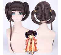 Parrucca cosplay anime Kabaneri della fortezza di ferro Mumei per la festa di Halloween Capelli sintetici castani con doppia coda di cavallo Parrucche Mumei