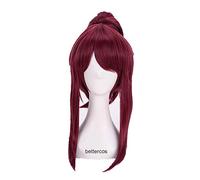 Parrucca cosplay anime Kda. Akali The Rogue Assassino Akali Cosplay Parrucche Misto Viola Coda Di Cavallo Clip Per Capelli Sintetici Resistente Al Calore+Parrucca