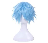 Parrucca cosplay anime Kuroko Nessun cestino Tetsuya Kuroko Cosplay Parrucca 30 cm Breve blu chiaro uomini sintetici Perucas Cosplay parrucca