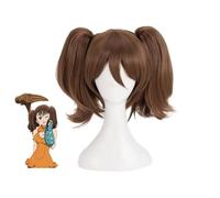 Parrucca Cosplay Anime, la parrucca dei sette peccati capitali, coda di cavallo doppia marrone per il gioco di ruolo di diana parrucche per accessori per feste di Halloween con cappuccio per parrucca