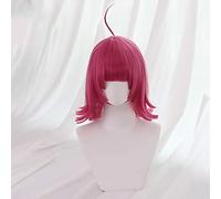 Parrucca Cosplay Anime Love Live! Nijigasaki High School Idol Club Tennouji Rina Parrucca,Rose red short Parrucca Cosplay,Con rete per parrucca gratuita,per Festa Carnevale Halloween Cosplay Parrucca
