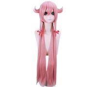 Parrucca cosplay anime Mirai Nikki Gasai Yuno rosa lunga parrucca The Future Diary Parrucche sintetiche termoresistenti per capelli da donna PL-101