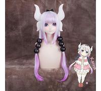 Parrucca cosplay Anime Miss Kobayashi Dragon Maid Kamui Kanna Kobayashi-san Chi No Maid Dragon Parrucche Sfumatura Cosplay Peluca Capelli Parrucca taglia unica e accessori