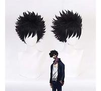 Parrucca Cosplay Anime My Hero Academia Dabi Boku no Hero Academia Corto Capelli sintetici neri Parrucche di Halloween Parrucche + Cappellino parrucca