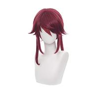 Parrucca Cosplay Anime, Parrucca Genshin Impact, con Cappuccio Parrucca Gratuito, per Halloween, Festa, Carnevale, vita Notturna, Concerti, Matrimoni (Rosaria)