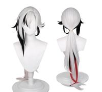 Parrucca cosplay anime, parrucca Genshin Impact, con due cappucci per parrucca, per Halloween, feste e così via. (Arlecchino Cosplay)
