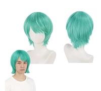 Parrucca Cosplay Anime, Parrucca Kpop per Halloween, in Fibra Sintetica Regolabile e Resistente al Calore (Green male short)