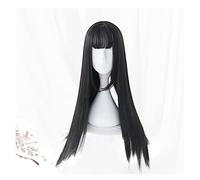 Parrucca Cosplay Anime Parrucca Per Feste Di Halloween 78 Cm Lungo Rettilineo Nero Con Frangia Parrucche Sintetiche Resistenti Al Calore Parrucche Grigie Per Le Donne