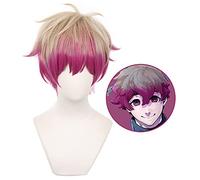 Parrucca Cosplay anime per Blue Lock Bachira Meguru Cosplay parrucca capelli corti neri gialli con cappuccio per parrucca (Alexis Ness)