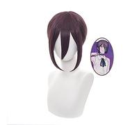 Parrucca Cosplay anime per Chainsaw Man Reze Cosplay Parrucca Deep Purple Curly Short Parrucche per uomini + cappuccio gratuito