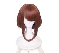 Parrucca Cosplay anime per parrucche sintetiche My Hero Academia con cappuccio libero (Ochaco Uraraka)
