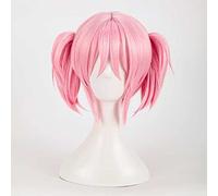 Parrucca Cosplay Anime Puella Magi Madoka Magica Madoka Kaname Parrucca,Pink Short Parrucca Cosplay,con Rete per Parrucca Gratuita,per Festa Carnevale Halloween Cosplay Parrucca