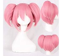 Parrucca cosplay anime Puella Magi Madoka Magica Tomoe Mami Madoka Kaname costume cosplay Gioca parrucche Halloween party Capelli Parrucca rosa taglia unica No.006