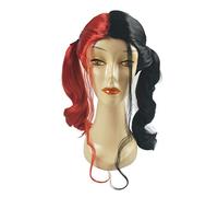 Parrucca Cosplay Anime Riccia Lunga Harley Quinn Parrucche Sintetiche per Festa Cosplay di Halloween