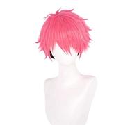 Parrucca Cosplay Anime SSSS.DYNAZENON GAUMA Parrucca,Pink Gradient Black Short Parrucca Cosplay,con Rete per Parrucca Gratuita,per Festa Carnevale Halloween Cosplay Parrucca
