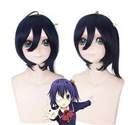 Parrucca cosplay Anime Takanashi Rikka Parrucca viola nera per parrucche corte per parrucche + copricapo per parrucca