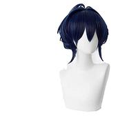 Parrucca cosplay anime TAKIGAWA MIU Cosplay 22/7 Cosplay Donna Corta Blu Scuro 35cm Parrucca Cosplay Anime Cosplay Parrucca Sintetica Resistente al Calore