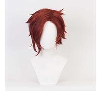 Parrucca Cosplay Anime The Arcana Julian Devorak Parrucca,Burgundy Short Parrucca Cosplay,con Rete per Parrucca Gratuita,per Festa Carnevale Halloween Cosplay Parrucca