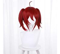 Parrucca Cosplay Anime To-The-Strongest-Sage Iris Parrucca，Burgundy Double Ponytail Parrucca Cosplay，Con rete per parrucca gratuita，per Festa Carnevale Halloween Cosplay Parrucca