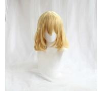 Parrucca Cosplay Anime Touhou Project Alice Margatroid Parrucca,Blonde Short Bob Parrucca Cosplay,Con rete per parrucca gratuita,per Festa Carnevale Halloween Cosplay Parrucca