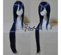 Parrucca cosplay anime Touken Ranbu online Namazuo Toushirou nero blu mix parrucche sintetiche resistenti al calore capelli lisci lunghi PL-427