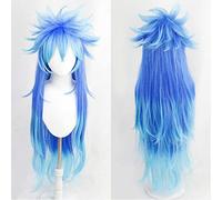 Parrucca Cosplay Anime Twisted Wonderland Idia Shroud Parrucca,Blue Mixed Long Parrucca Cosplay,con Rete per Parrucca Gratuita,per Festa Carnevale Halloween Cosplay Parrucca