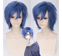 Parrucca cosplay anime Uta no Prince sama Blu misto bianco breve capelli sintetici Tokiya Ichinose Cosplay Parrucche + cappuccio parrucca Taglia unica PL-178