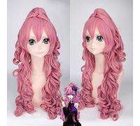 Parrucca cosplay anime vocaliid RUKA parrucca rosa capelli lunghi ricci sintetici festa di halloween parrucche donna con artiglio coda di cavallo PL-019
