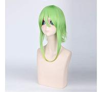 Parrucca cosplay anime VOCALOID GUMI misto capelli sintetici verdi GUMI lisci parrucche cosplay soffici parrucche + cappuccio parrucca taglia unica PL-018