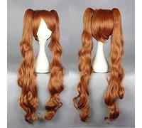 Parrucca Cosplay Anime Yurikuma Arashi Lulu Yurigasaki Parrucca,Double ponytail Brown Long Curly Parrucca Cosplay,Con rete per parrucca gratuita,per Festa Carnevale Halloween Cosplay Par(Size:Style 1)