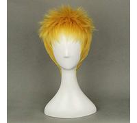 Parrucca Cosplay Attacco su Titano Reiner Parrucca corta gialla resistente al calore Fibra Peruca Parrucche in costume anime KUZZ7239