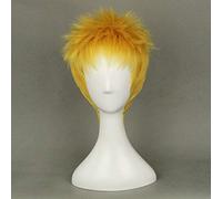 Parrucca Cosplay Attacco su Titano Reiner Parrucca corta gialla resistente al calore Fibra Peruca Parrucche in costume anime KUZZ7239