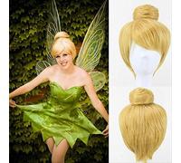 Parrucca cosplay bionda corta da 30 cm fata Trilli parrucche per capelli pieni principessa Tinkerbell taglia adulta sintetica + berretto per parrucca